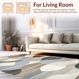 Ultra Soft Area Rug, Non Slip, Stain Resistant, Washable Area Rugs for Living Room, Bedroom, Elegant Abstract Earthy Tones(Gray)