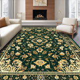 Ultra Soft Area Rug, Non Slip, Stain Resistant, Washable Area Rugs for Living Room, Bedroom, Porch with Intricate Floral Motifs(Green)