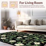 Ultra Soft Area Rug, Non Slip, Stain Resistant, Washable Area Rugs for Living Room, Bedroom, Vivid Nature-Infused Artistry(White)