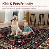 Ultra Soft Area Rug, Non Slip, Stain Resistant, Washable Area Rugs for Living Room, Bedroom, Rustic Geometric Black and White Design(Black)
