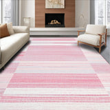 Ultra Soft Area Rug, Non Slip, Stain Resistant, Washable Area Rugs for Living Room, Bedroom, Rustic Textured Modern Aesthetic(Red)