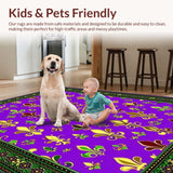 Ultra Soft Area Rug, Non Slip, Stain Resistant, Washable Area Rugs for Living Room, Bedroom, Chic Green Medallion Design(Purple)