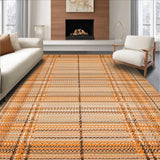 Ultra Soft Area Rug, Non Slip, Stain Resistant, Washable Area Rugs for Living Room, Bedroom, Textured Earthy Braided Aesthetic(Orange)