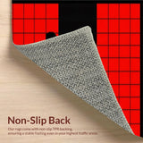 Ultra Soft Area Rug, Non Slip, Stain Resistant, Washable Area Rugs for Living Room, Bedroom, Geometric Red and Black Contrast(Red)