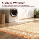 Ultra Soft Area Rug, Non Slip, Stain Resistant, Washable Area Rugs for Living Room, Bedroom, Exotic Zoulou Boho Animal Print Area Ivory Terracotta Brown Beige(Beige)