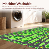 Ultra Soft Area Rug, Non Slip, Stain Resistant, Washable Area Rugs for Living Room, Bedroom, Interactive Multi-Hued Road Layout(Green)