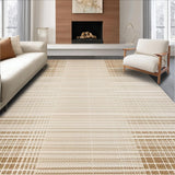 Ultra Soft Area Rug, Non Slip, Stain Resistant, Washable Area Rugs for Living Room, Bedroom, Sleek Minimalist Chic Textures(Beige)