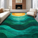 Vibrant Abstract Sun Motif(Blue)