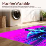 Ultra Soft Area Rug, Non Slip, Stain Resistant, Washable Area Rugs for Living Room, Bedroom, Youthful Colorful Creature Motif(Pink)