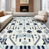 Ultra Soft Area Rug, Non Slip, Stain Resistant, Washable Area Rugs for Living Room, Bedroom, Geometric Spotted for(Blue)