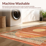 Ultra Soft Area Rug, Non Slip, Stain Resistant, Washable Area Rugs for Living Room, Bedroom, Vibrant Abstract Natural Elements(Orange)