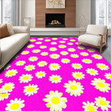 Ultra Soft Area Rug, Non Slip, Stain Resistant, Washable Area Rugs for Living Room, Bedroom, Cute Minimalist Bloom Design(Pink)