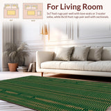 Ultra Soft Area Rug, Non Slip, Stain Resistant, Washable Area Rugs for Living Room, Bedroom, Rustic Green Animal Design Statement(Green)