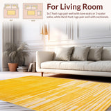 Ultra Soft Area Rug, Non Slip, Stain Resistant, Washable Area Rugs for Living Room, Bedroom, Refreshing Modern Solid Appeal(Yellow)