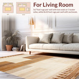 Ultra Soft Area Rug, Non Slip, Stain Resistant, Washable Area Rugs for Living Room, Bedroom, Rustic Textured Fawn Aesthetic(Beige)