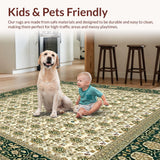 Ultra Soft Area Rug, Non Slip, Stain Resistant, Washable Area Rugs for Living Room, Bedroom, Scallop Edge Boho(Ivory)