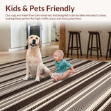 Ultra Soft Area Rug, Non Slip, Stain Resistant, Washable Area Rugs for Living Room, Bedroom, Quaint Country Style Accent(Brown)