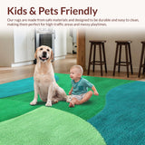 Ultra Soft Area Rug, Non Slip, Stain Resistant, Washable Area Rugs for Living Room, Bedroom, Non-Shedding Contemporary Bedroom Area Rug(Green)