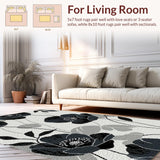 Whimsical White Floral Accents(Black)