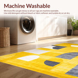 Ultra Soft Area Rug, Non Slip, Stain Resistant, Washable Area Rugs for Living Room, Bedroom, Elegant Modern Yellow Gradient Pattern(Yellow)
