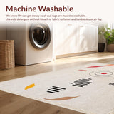 Ultra Soft Area Rug, Non Slip, Stain Resistant, Washable Area Rugs for Living Room, Bedroom, Colorful Retro Bathroom Mat for Music Lovers(Red)