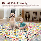 Ultra Soft Area Rug, Non Slip, Stain Resistant, Washable Area Rugs for Living Room, Bedroom, Grey and Beige Multi Colored Area with Whimsical(Beige)