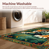 Ultra Soft Area Rug, Non Slip, Stain Resistant, Washable Area Rugs for Living Room, Bedroom, Colorful Whimsical Nature Pattern(Orange)