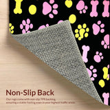 Ultra Soft Area Rug, Non Slip, Stain Resistant, Washable Area Rugs for Living Room, Bedroom, Joyful Fluffy Pup Design Aesthetic(Black)