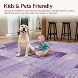 Ultra Soft Area Rug, Non Slip, Stain Resistant, Washable Area Rugs for Living Room, Bedroom, Uno Reverse Bow Rug Lavender Aesthetic Room Coquette Area Carpet(Purple)