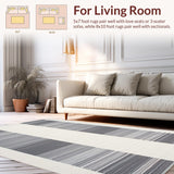 Ultra Soft Area Rug, Non Slip, Stain Resistant, Washable Area Rugs for Living Room, Bedroom, Sophisticated Casual Outdoor Look(White)