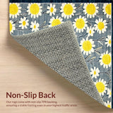 Ultra Soft Area Rug, Non Slip, Stain Resistant, Washable Area Rugs for Living Room, Bedroom, Contemporary Daisy Pattern Delight(Blue)