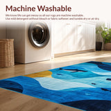 Ultra Soft Area Rug, Non Slip, Stain Resistant, Washable Area Rugs for Living Room, Bedroom, Trendy Blue Toned Aesthetic(Blue)