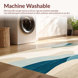 Chromatic Collection Swirls Area Oceanic Horizon Abstract Design(Beige)