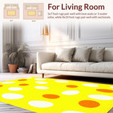 Ultra Soft Area Rug, Non Slip, Stain Resistant, Washable Area Rugs for Living Room, Bedroom, Youthful Modern Geometric Motif(Yellow)