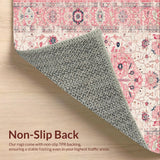 Ultra Soft Area Rug, Non Slip, Stain Resistant, Washable Area Rugs for Living Room, Bedroom, Serene Modern Soft Pink Embellishments(Pink)