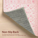 Ultra Soft Area Rug, Non Slip, Stain Resistant, Washable Area Rugs for Living Room, Bedroom, Luxe Contemporary Curved Shapes(Pink)