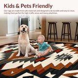 Ultra Soft Area Rug, Non Slip, Stain Resistant, Washable Area Rugs for Living Room, Bedroom, Contemporary Native American Aesthetic(Beige)