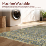 Ultra Soft Area Rug, Non Slip, Stain Resistant, Washable Area Rugs for Living Room, Bedroom, Luxurious Grey Abstract Design(Blue)