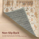 Distressed Medallion Geometric Area With Vintage Floral Motif Accents(Beige)