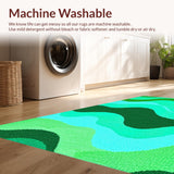Ultra Soft Area Rug, Non Slip, Stain Resistant, Washable Area Rugs for Living Room, Bedroom, Chic Abstract Color Fusion(Green)
