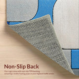 Ultra Soft Area Rug, Non Slip, Stain Resistant, Washable Area Rugs for Living Room, Bedroom, Modern Abstract Grey and Blue Living Room Non-Shedding Rug(Blue)