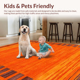 Ultra Soft Area Rug, Non Slip, Stain Resistant, Washable Area Rugs for Living Room, Bedroom, Lively Modern Creature Illustration(Orange)