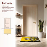 Ultra Soft Area Rug, Non Slip, Stain Resistant, Washable Area Rugs for Living Room, Bedroom, Bold Yellow Black Abstract Overlay(Yellow)