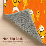 Ultra Soft Area Rug, Non Slip, Stain Resistant, Washable Area Rugs for Living Room, Bedroom, Cute Marine Creature Visual Appeal(Orange)