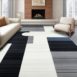 Ultra Soft Area Rug, Non Slip, Stain Resistant, Washable Area Rugs for Living Room, Bedroom, Sleek Abstract Grey Geometric Arrangement(Gray)