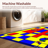 Ultra Soft Area Rug, Non Slip, Stain Resistant, Washable Area Rugs for Living Room, Bedroom, Playful Bright Numbered Design(Yellow)