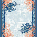 Ultra Soft Area Rug, Non Slip, Stain Resistant, Washable Area Rugs for Living Room, Bedroom, Artistic Lobster Pattern Contemporary Look(Blue)