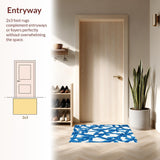 Ultra Soft Area Rug, Non Slip, Stain Resistant, Washable Area Rugs for Living Room, Bedroom, Graceful Azure Bow Tie Decorative Rug With Girlish Aesthetic For Chic Spaces(Blue)