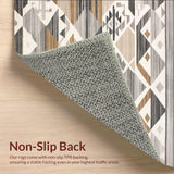 Ultra Soft Area Rug, Non Slip, Stain Resistant, Washable Area Rugs for Living Room, Bedroom, Premium Boho Inspired Neutral with Artistic Geometric Elements(Gray)