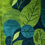 Ultra Soft Area Rug, Non Slip, Stain Resistant, Washable Area Rugs for Living Room, Bedroom, Rustic Organic Leaf Patterned Charm(Green)